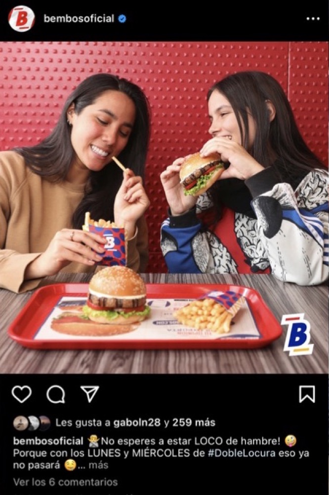 Bembos Instagram content — photograph by Camila Moran